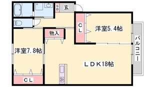 野里駅 徒歩14分 1階の物件間取画像